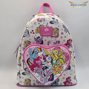 Loungefly My Little Pony Mane Six Heart Mini Backpack New